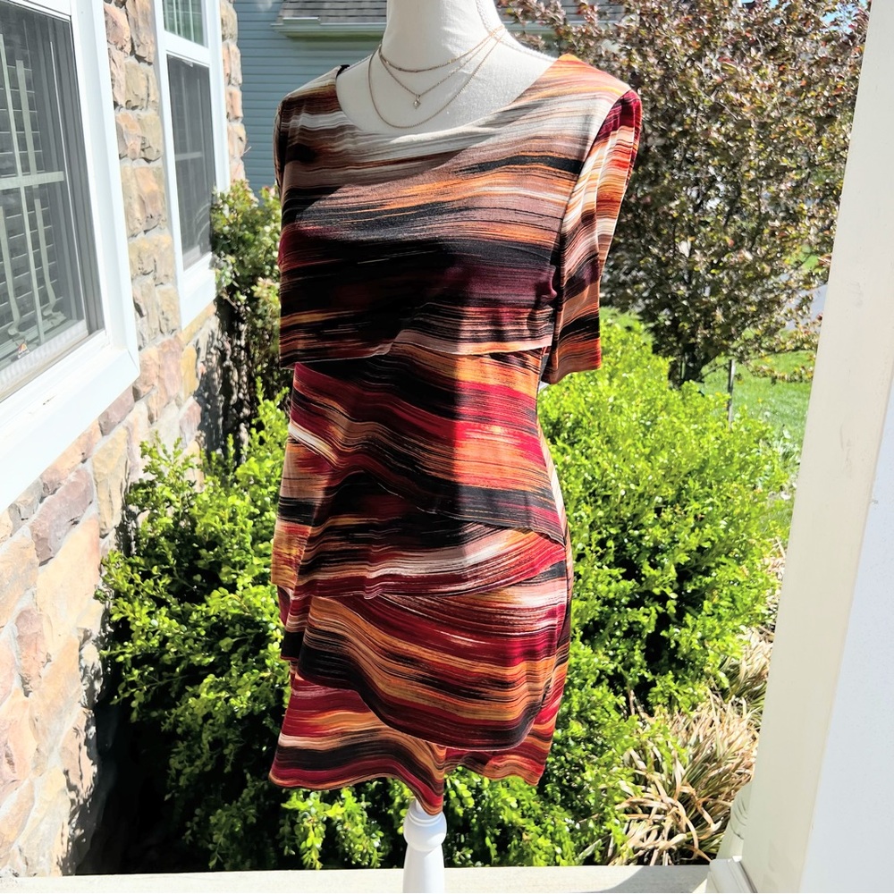 Connected Apparel Multicolor Abstract Print Dress… - image 1